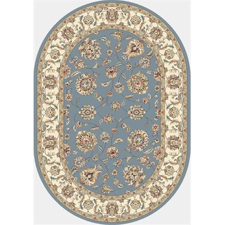 Dynamic Rugs Dynamic Rugs ANOV71057365546 Ancient Garden 6 ft. 7 in. x 9 ft. 6 in. Oval 57365-5464 Rug - Light Blue/Ivory ANOV71057365546